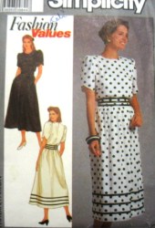 9491 JUST A GREAT LONGER FLARE SS DRESS,BELT PATTERN 8-18